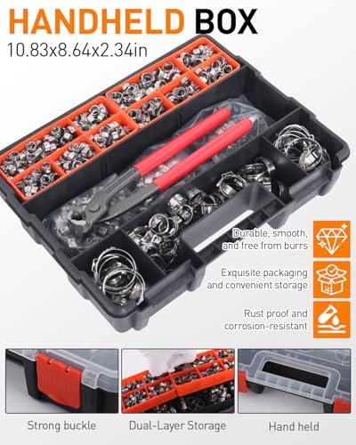 650PCS 17 Sizes Single Ear Hose Clamp, Hose Clamps Assortment Kit - Image 5