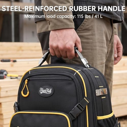 Tool Backpack Heavy Duty with 52 Pockets, 41L Large HVAC Tool Bag Backpack - Image 4