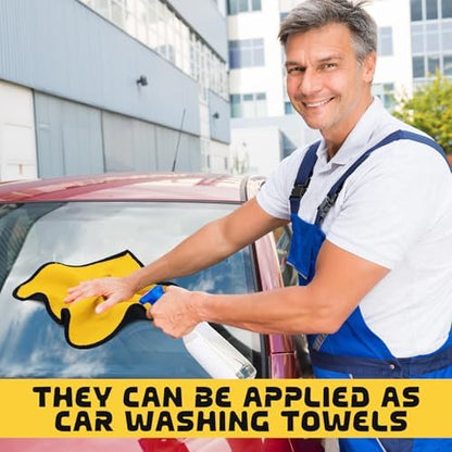 Tallew 50 Pcs 16"x16" Yellow Microfiber Towels for Cars Drying Polishing - Image 4