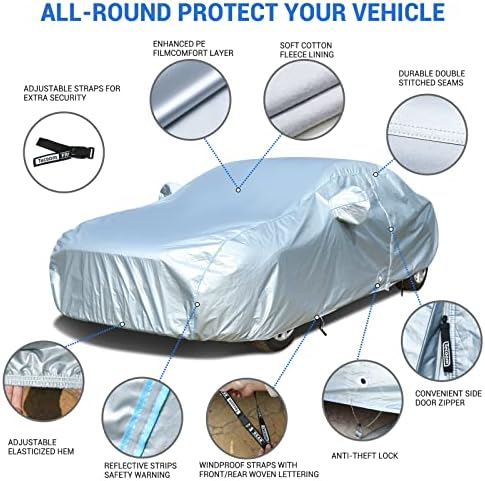 Tecoom Car Cover Waterproof All Weather, Full Exterior Covers - Image 4