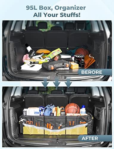 Oasser Trunk Organizer 95L with 20L Removable Cooler Bag for SUV - Image 3