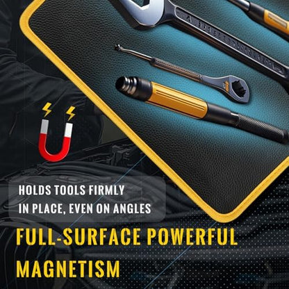 Magnetic Tool Mat Set, 4 Pack Tool Mat Set with Telescoping Pickup Tool | 40LB Strong Magnetic Mat for Tools | Screws & Parts Garage Workshop Organizer for Mechanics & DIY(Blue) - Image 3