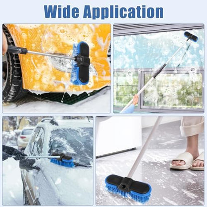 Car Wash Brush Head with Soft Bristle, 8in Car Cleaning Brush with Protective Bumper for Cleaning Auto Cars Trucks RV Boat Deck (4 Pack) - Image 7