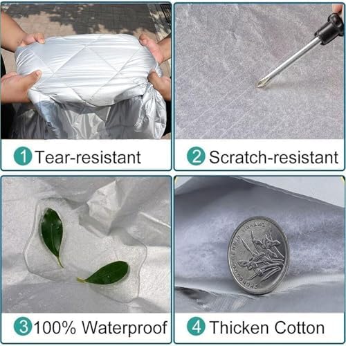 Hailproof Car Cover for Peugeot 408 2022-2025, Thickened Car Protective Cover, Waterproof, Dustproof, Scratch-Resistant, Rainproof, Sun-Protective, Suitable for All Seasons - Image 6