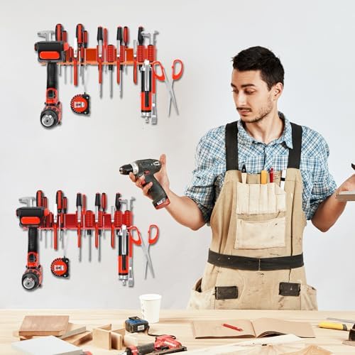 Metal Screwdriver Organizer, Wall Mount Plier Organizer Hammer Holder, Hand Tool Storage Rack for Garage Workshop Workbench(orange, 1PC) - Image 5