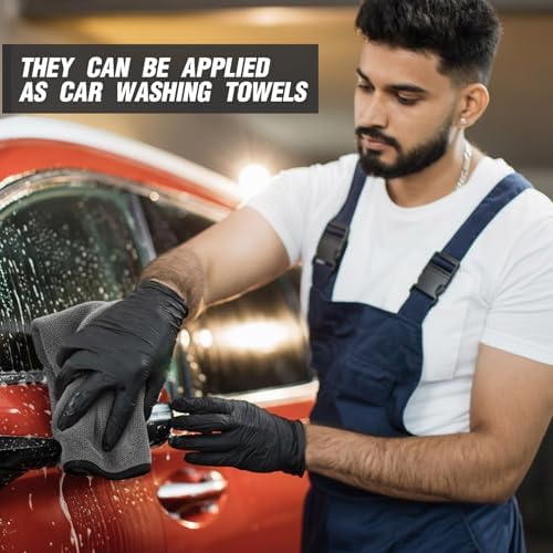 Tallew 18 Pcs Gray Microfiber Towels: 16"x16" Microfiber Drying Towels Bulk Micro Fiber Car Cleaning Cloth for Cars Drying Washing Polishing Cleaning Household Supplies - Image 3