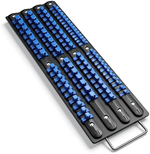 HORUSDY 80-Piece Heavy Duty Socket Organizer, 1/4-Inch, 3/8-Inch, 1/2-Inch, Premium Quality Socket Holders by HORUSDY