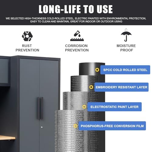15PCS Corner Garage Storage Cabinet System - Image 4