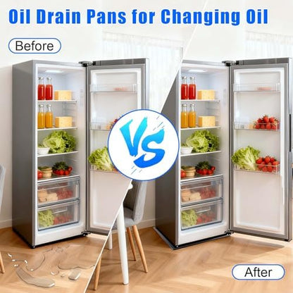 2 Pack Car Oil Drip Pan, 23.6 x 19.68 x 1.2 in Oil Change Drain Pan, Plastic Oil Drip Tray for Under Car, Oil Catch Pan Tray for Garage, Fridges, Washing Machines, Cat Litter Box Bottom - Image 5
