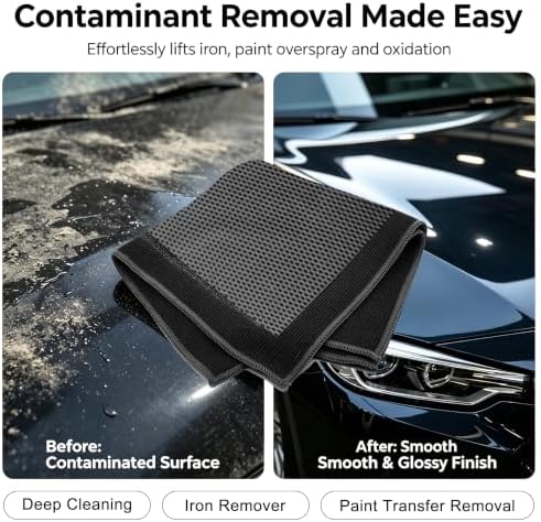 4-Piece Car Detailing Clay Bar Kit with Mitt & Towel Microfiber - Image 5