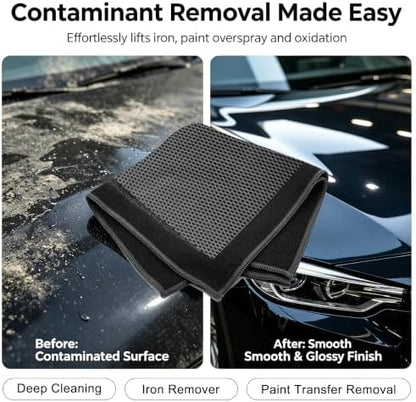 4-Piece Car Detailing Clay Bar Kit with Mitt & Towel Microfiber - Image 5