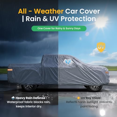 Maverick Truck Cover Custom Fit 2022-2026 Crew Cab Short Bed(4.5') with Door Zipper, 10 Layers Outdoor Heavy Pickup Truck Cover Waterproof All Weather, Wind Dust Sun Protector. - Image 4