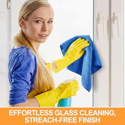 Nuenen Car Microfiber Clean Cloths, Yellow,Blue, 16 x 16 Inch, 60 Pcs - Image 4
