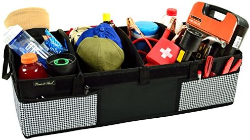 Picnic at Ascot - Heavy Duty Trunk Organizer - No Slide Rigid Base -70 LB Capacity - 30" x 15" - Houndstooth - Pack of 2 - Image 2
