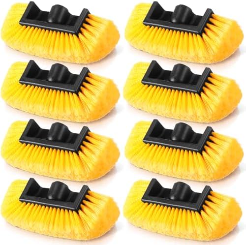 Vesici 8 Pcs Car Wash Brush Head with Soft Detailing Bristle Flow Thru Car Cleaning Brush Exterior Cars Wash Equipment for Auto Truck RV Boat Camper Washing, 10 Inch (Yellow) by Vesici