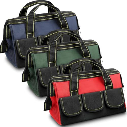 Sanwuta 3 Pack 18 Inch Tool Bags, Classic, Red, Army Green, Blue by Sanwuta