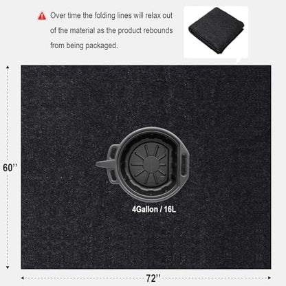 Heavy Duty Oil Spill Mat, Garage Floor Mat for Under Car, Premium Oil Absorbent Pads, Reusable, Slip-Resistant, Waterproof Rubber Backing Contains Liquids, Protects Garage Floor(XXL-60''x72'') - Image 4