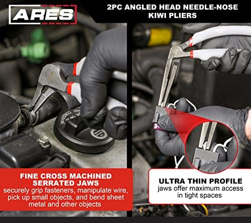 ARES 51018 2-Pc Angled Head Needle Nose Pliers Set - 6-In & 8-In - Image 3