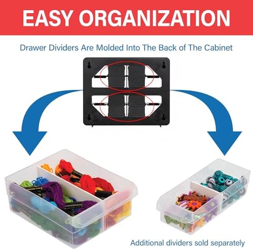 Akro-Mils 16-Drawer Plastic Storage Cabinet, 10.5"W x 6.5"D x 8.5"H, Black - Image 5