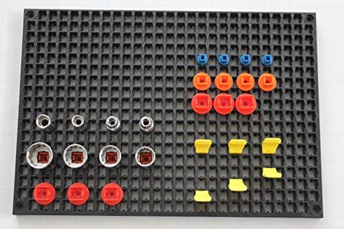 Organizer Genie 76 Piece Pegboard Tool Organizer Starter Kit, Flexible and Specially Designed to Hold All Tools - 4 Black Modular Peg Boards, 36 Socket Holders, 36 Universal Clips - Image 2