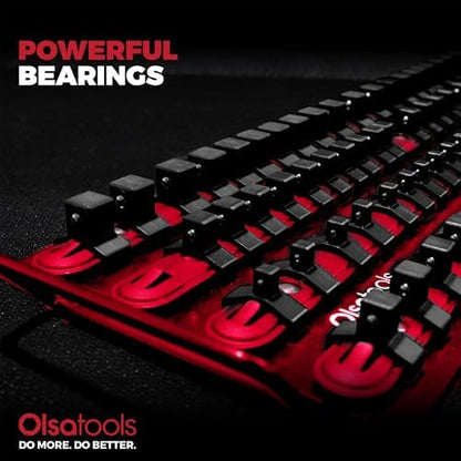 Olsa Tools 80-Slot Portable Socket Organizer Tray With Handle Red/Black - Image 3