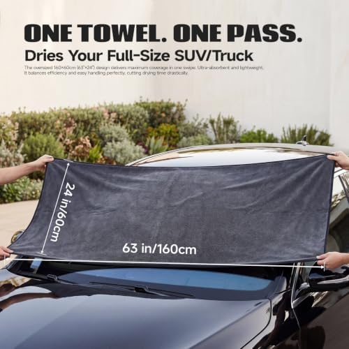 REDKISS Large Microfiber Car Drying Towels, 63"× 24", Lint Free - Image 5
