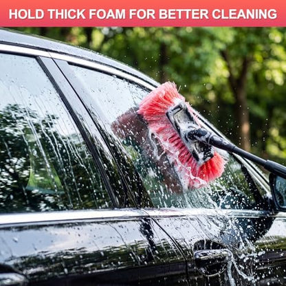 Vesici 4 Pcs Car Wash Brush Head with Soft Detailing Bristle Flow Thru Car Cleaning Brush Exterior Cars Wash Equipment for Auto Truck RV Boat Camper Washing, 10 Inch (Red) - Image 5