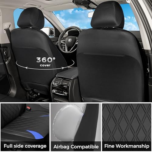 FLORICH Car Seat Covers Full Set, Leather Seat Covers for Cars, Car Seat Protector Waterproof, Universal Automotive Seat Covers Breathable, Front and Rear Car Seat Cover Fit for Most Sedans SUV Truck - Image 3
