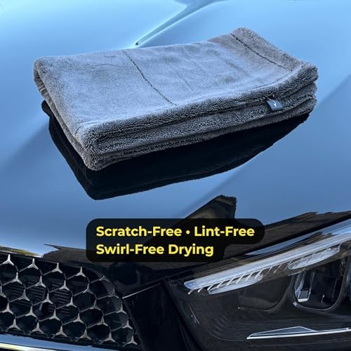 Sleek Max Dry 2K - 2000GSM Microfiber Car Drying Towel, 20x31in, Black - Image 6