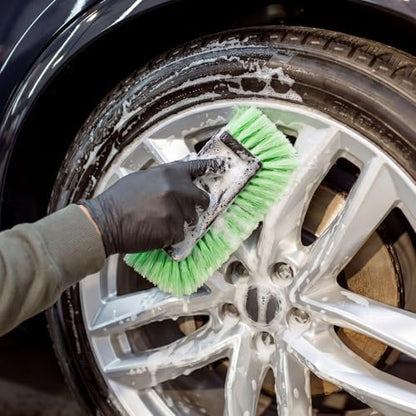 Vesici 8 Pcs Car Wash Brush Head with Soft Detailing Bristle Flow Thru Car Cleaning Brush Exterior Cars Wash Equipment for Auto Truck RV Boat Camper Washing, 10 Inch (Green) - Image 4