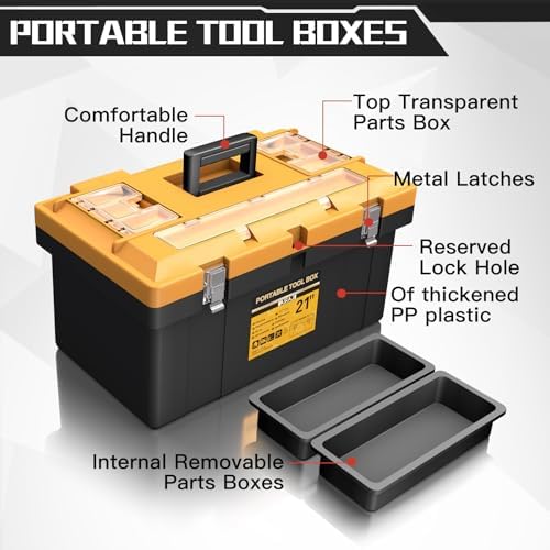 AIRAJ Tool Box 4 In 1 Set, Portable Tool Box Organizers, 15”+17”+19”+21” - Image 3