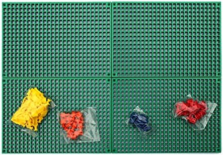 Organizer Genie 76 Piece Pegboard Tool Organizer Starter Kit, Flexible and Specially Designed to Hold All Tools - 4 Green Pegboards, 36 Socket Holders, 36 Universal Clips by AscendTools