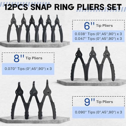 14PCS Snap Ring Pliers Set Internal & External Circlip Pliers - Image 2