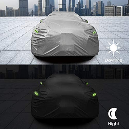 Car Cover Waterproof All Weather for Auto Ful Outdoor Car Covers 210T Lightweight Breathable Covers for Car UV Protection/Windproof/Dustproof/Scratch Resistant Universal Fit for SUV (Up to 209”L) - Image 5
