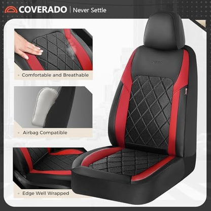 Coverado Car Seat Covers, Front Seat Covers, 2 Front Automotive Seat Cover, Mesh Breathable Seat Protectors, Universal Fit for Most Cars - Image 2