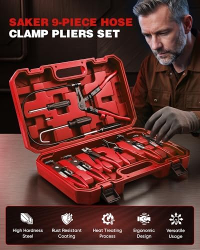 Saker Hose Clamp Pliers Set, Automotive Clamp Removal Tool Kit 9PCS - Image 2