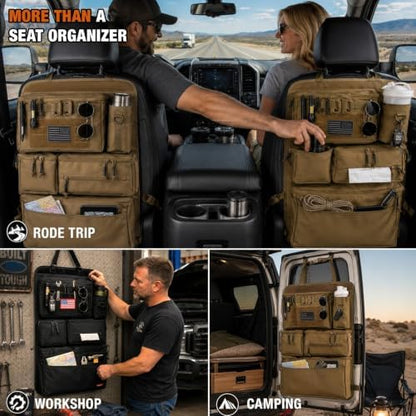 Tactical Car Seat Back Organizer for Trucks, SUVs & Vans, Mud - Image 2