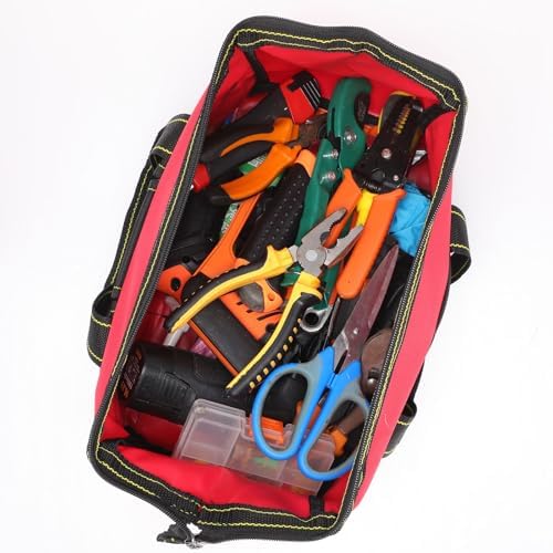 Sanwuta 3 Pack 18 Inch Tool Bags, Classic, Red, Army Green, Blue - Image 4