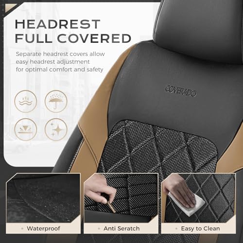 Coverado Car Seat Covers, Seat Covers Full Set, 5 Seats Automotive Seat Cover, Mesh Breathable Seat Protectors, Universal Fit for Most Cars - Image 4
