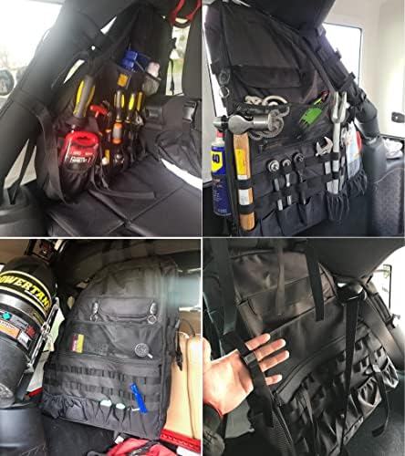 Roll Bar Storage Bag Cargo Cage with Multi-Pockets for 2007~2022 Jeep Wrangler JK TJ JL & Unlimited 4 Doors Organizers Saddlebag Holder Bags Tool Kits (Pack of 2) - Image 4