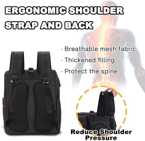 Backpack Tool Bag with Padded Back Support Heavy Duty Tool Kit Carrier Storage Bags for Electrician, Plumber, HVAC, Cable Repairman - Image 5