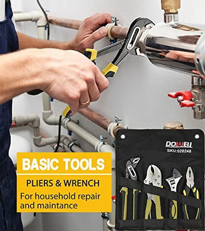DOWELL 4-Piece Pliers Set - 8 & 10-Inch Combination, Locking & Groove Joint Pliers, Adjustable Wrench, Tool Pouch - Image 6