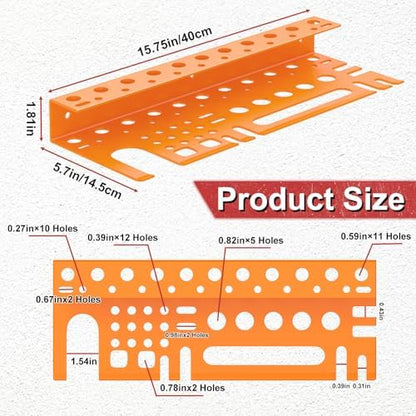 Metal Screwdriver Organizer, Wall Mount Plier Organizer Hammer Holder, Hand Tool Storage Rack for Garage Workshop Workbench(orange, 1PC) - Image 2