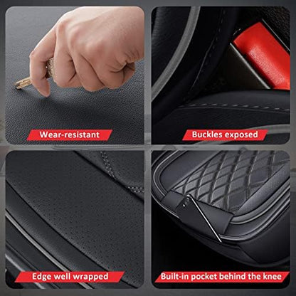 MIROZO 2PCS Front Car Seat Covers, Leather Seat Covers for Sedan, Truck,SUV - Image 3