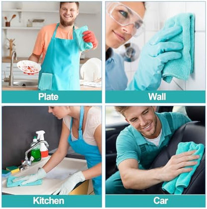 Nuenen Car Microfiber Clean Cloths, Teal Blue, 16 x 16 Inch, 60 Pcs - Image 6