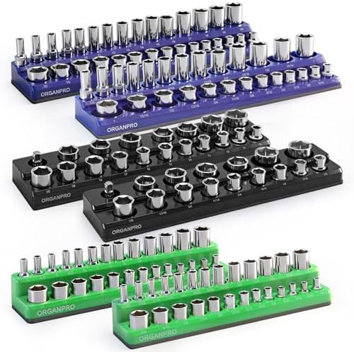 Magnetic Socket Organizer, 143-Socket Holder Tray Set| Strong Base by ORGANPROTOOLS