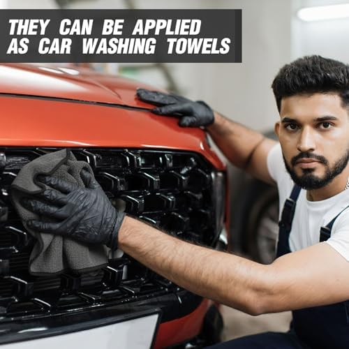 Tallew 40 Pcs Gray Microfiber Towels: 16"x16" Microfiber Drying Towels Bulk Micro Fiber Car Cleaning Cloth for Cars Drying Washing Polishing Cleaning Household Supplies - Image 6