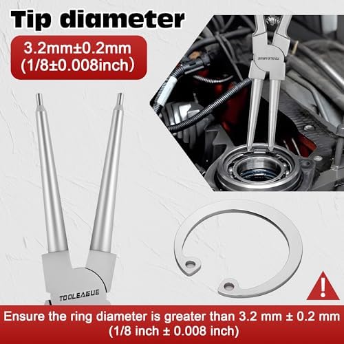 TOOLEAGUE 13" Large Snap Ring Pliers, Straight Internal Circlip Pliers,1 Pc - Image 4