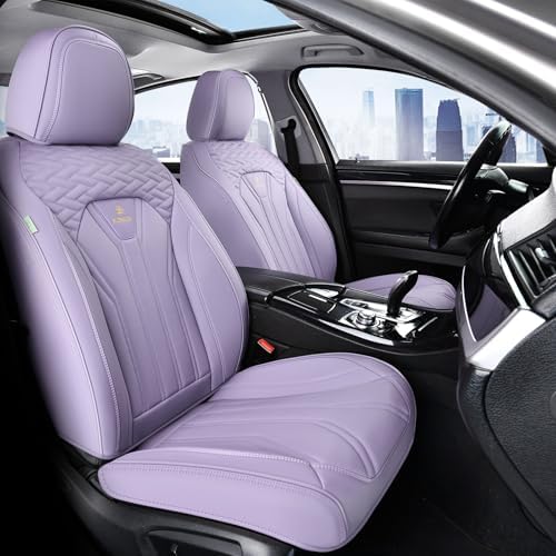 FLORICH Leather Seat Covers Full Set Purple Car Seat Cover Full Coverage Seat Covers Front Seats and Rear Waterproof Car Seat Cushion Protector Universal Fit for Most Cars Trucks SUVs - Image 2