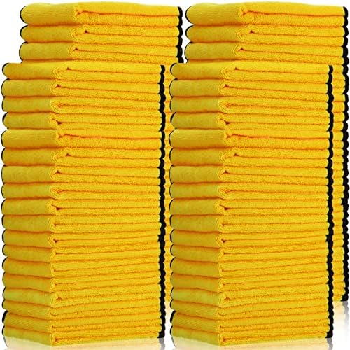 Tallew 40 Pcs Yellow Microfiber Towels: 16"x16" Microfiber Drying Towels Bulk Micro Fiber Car Cleaning Cloth for Cars Drying Washing Polishing Cleaning Household Supplies by Tallew
